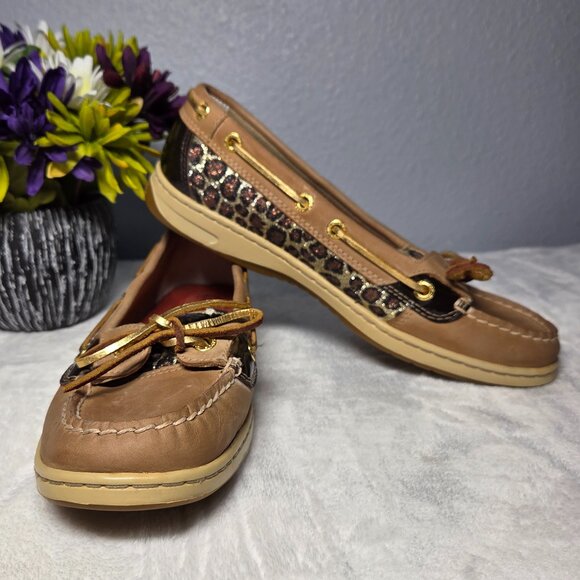Sperry Leopard Sparkle Panel Boat Shoes – Size: 7.5 (Women’s) - Picture 1 of 11